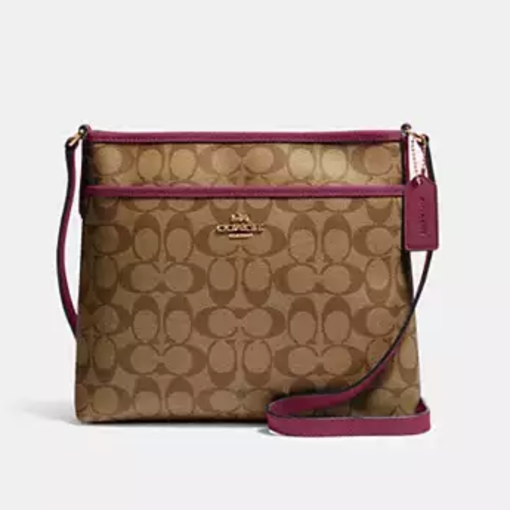 Coach File Crossbody In Signature Canvas - Authentic